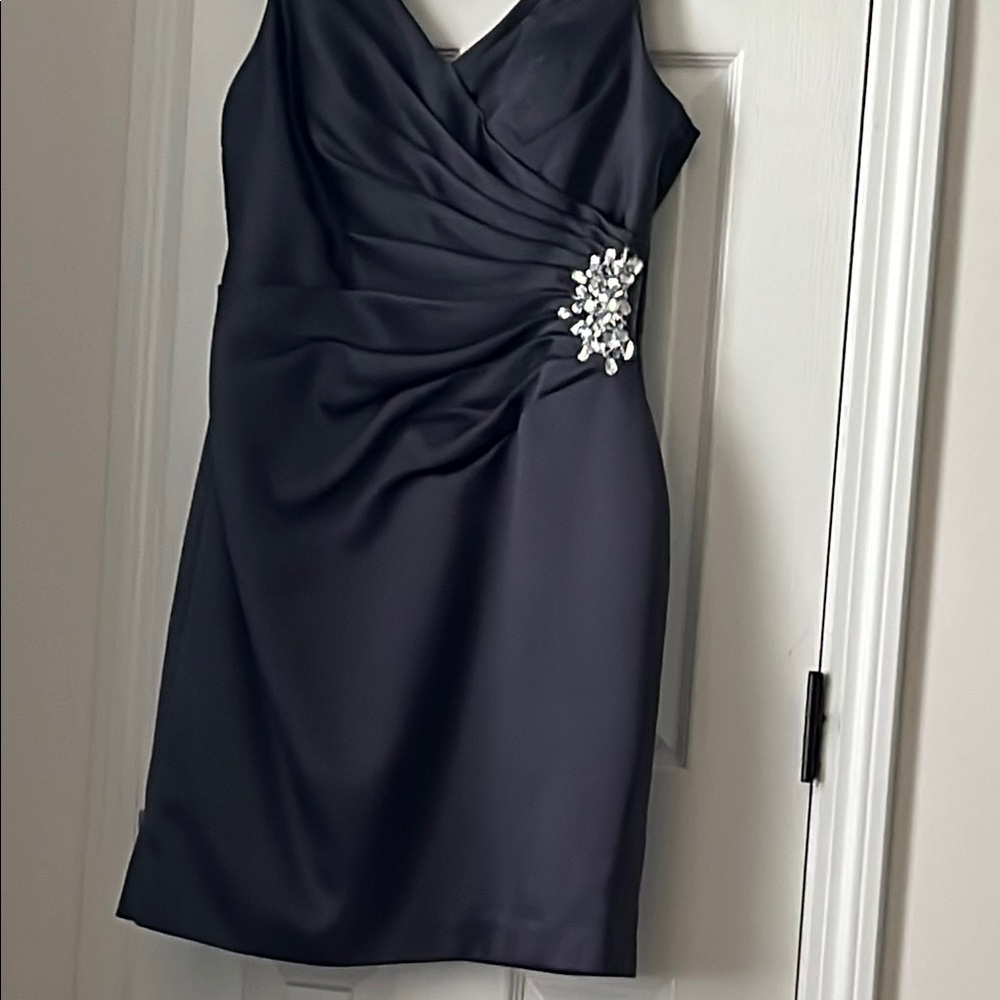 Gray Ruched Wrap Mini Dress V-neck Cocktail